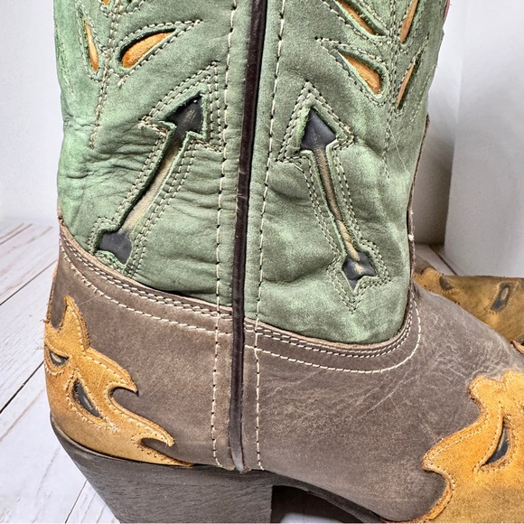 Laredo Womens Miss Kate Size 7.5 Multicolor Suede Cowgirl Western Boots - Picture 13 of 16